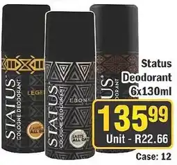 J&E Cash and Carry Status Deodorant offer