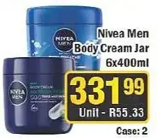 J&E Cash and Carry Nivea Men Body Cream Jar offer