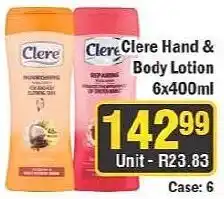 J&E Cash and Carry Clere Hand & Body Lotion offer