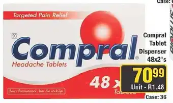 J&E Cash and Carry Compral Headache Tablets offer