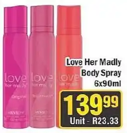 J&E Cash and Carry Love Her Madly Body Spray offer