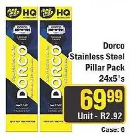 J&E Cash and Carry Dorco Stainless Steel Pillar Pack offer