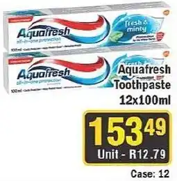 J&E Cash and Carry Aquafresh Toothpaste offer