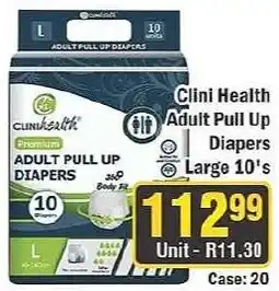 J&E Cash and Carry Clini Health Adult Pull Up Diapers offer