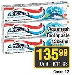 J&E Cash and Carry Aquafresh toothpaste offer