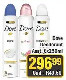 J&E Cash and Carry Dove Deodorant Assorted offer