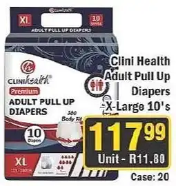 J&E Cash and Carry Clini Health Adult Pull Up Diapers offer