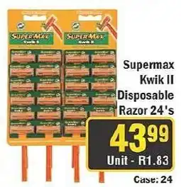 J&E Cash and Carry Supermax Kwik II Disposable Razor 24's offer