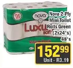 J&E Cash and Carry Nova Luxu soft Mini Toilet Rolls Green offer