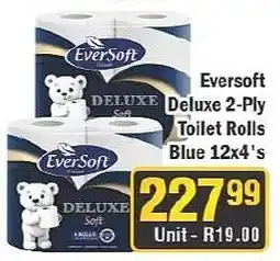 J&E Cash and Carry Eversoft Deluxe 2-Ply Toilet Rolls Blue offer