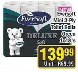 J&E Cash and Carry EverSoft Deluxe Soft Mini 2-Ply Toilet Rolls Green offer