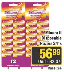 J&E Cash and Carry Gillette Minora II Twin Blade Ready Shaver offer