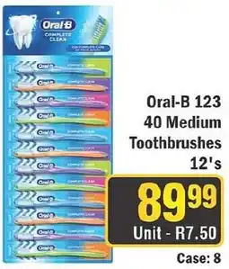 J&E Cash and Carry Oral-B 123 Medium Toothbrushes offer