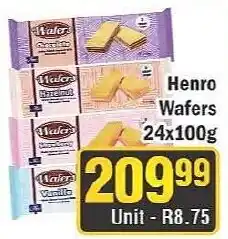 J&E Cash and Carry Henro Wafers offer