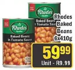 J&E Cash and Carry Rhodes Baked Beans in Tomato Sauce offer