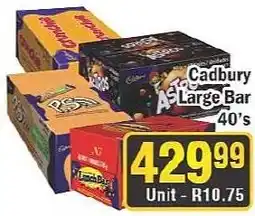 J&E Cash and Carry Cadbury A Large Bar 40's offer