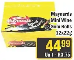 J&E Cash and Carry Maynards Mini Wine Gum Rolls offer