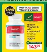 Dis-Chem Biogen Vitamin D3 with Coconut Oil 60 softgel capsules offer