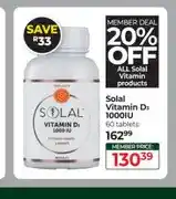 Dis-Chem Solal Vitamin D3 1000IU 60 tablets offer