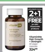 Dis-Chem VitaminMe Hair Growth + Strength 30 vegan capsules offer
