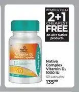 Dis-Chem Nativa Complex Vitamin D3 1000 IU 60 capsules offer
