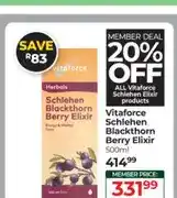 Dis-Chem Vitaforce Schlehen Blackthorn Berry Elixir 500ml offer