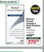 Dis-Chem Biomax Purest Omega 3 Wild Alaskan Fish 60 softgel capsules offer