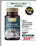 Dis-Chem Sfera Lion's Mane Mushroom Extract 60 vegetarian capsules offer