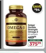 Dis-Chem Solgar Double Strength Omega-3 60 softgels offer