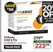 Dis-Chem VirAway Cold & Flu 60 PLUS 60 capsules Value Pack offer