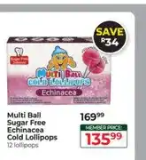 Dis-Chem Multi Ball Sugar Free Echinacea Cold Lollipops 12 lollipops offer