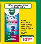 Dis-Chem Vicks Acta Plus Xtra Strong Wet + Dry Cough Syrup 100ml offer