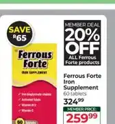 Dis-Chem Ferrous Forte Iron Supplement 60 tablets offer