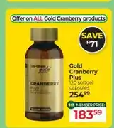Dis-Chem Gold Cranberry Plus 120 softgel capsules offer