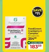 Dis-Chem FoodGrown Cranberry-C Complex 60 capsules offer