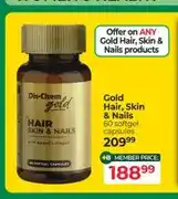 Dis-Chem Gold Hair, Skin & Nails 60 softgel capsules offer