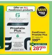 Dis-Chem FoodGrown Prostate Plus 60 capsules offer