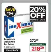 Dis-Chem Maximor Advance for Men 6 capsules Value Pack offer