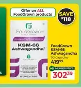 Dis-Chem FoodGrown KSM-66 Ashwagandha 60 capsules offer