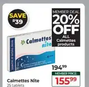 Dis-Chem Calmettes Nite 25 tablets offer