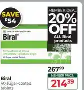 Dis-Chem Biral 40 sugar-coated tablets offer