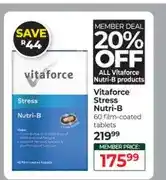 Dis-Chem Vitaforce Stress Nutri-B 60 film-coated tablets offer