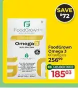 Dis-Chem FoodGrown Omega 3 60 softgels offer