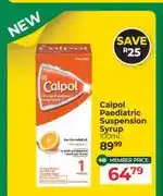 Dis-Chem Calpol Paediatric Suspension Syrup 100ml offer