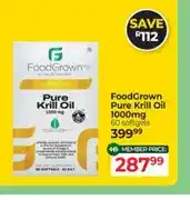 Dis-Chem FoodGrown Pure Krill Oil 1000mg 60 softgels offer