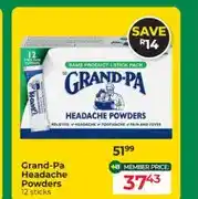Dis-Chem Grand-Pa Headache Powders 12 sticks offer