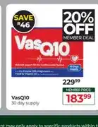Dis-Chem VasQ10 30 day supply offer