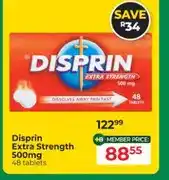Dis-Chem Disprin Extra Strength 500mg 48 tablets offer