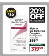 Dis-Chem Biomax Bio-Berberine Complex 60 vegetable capsules offer