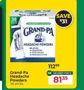 Dis-Chem Grand-Pa Headache Powders 38 sticks offer